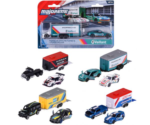 Majorette: Mașinuță Racing Deluxe cu remorcă, în mai multe variante, 1 bucată - Simba Toys