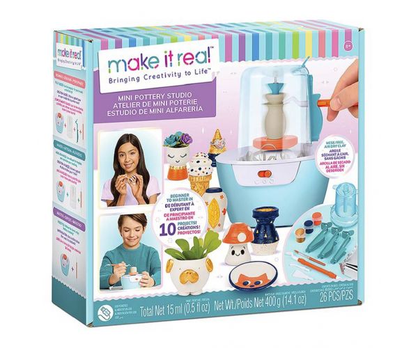 Make It Real: Set de joc cu mini roata de olarit din argilă