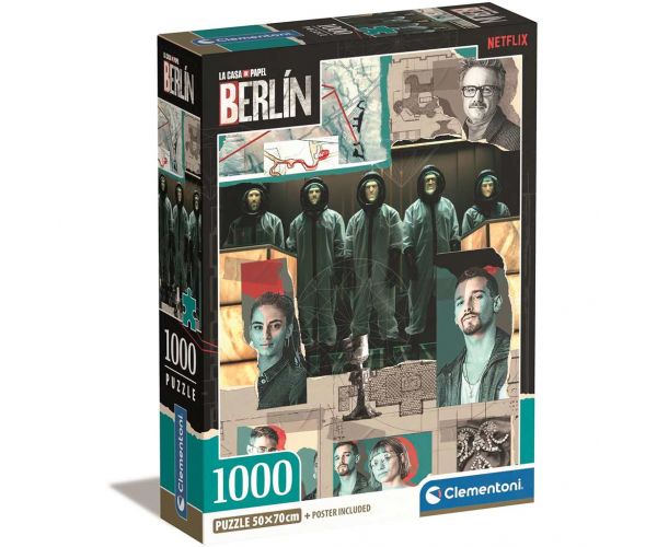 Marele jaf: Personajele Berlinului puzzle compact de 1000 de piese 50x70cm - Clementoni