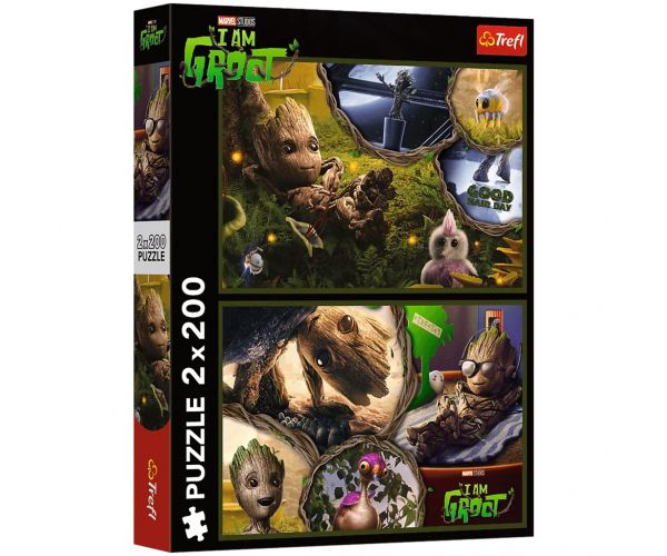 Marvel: Eu sunt Groot puzzle 2x200 piese - Trefl