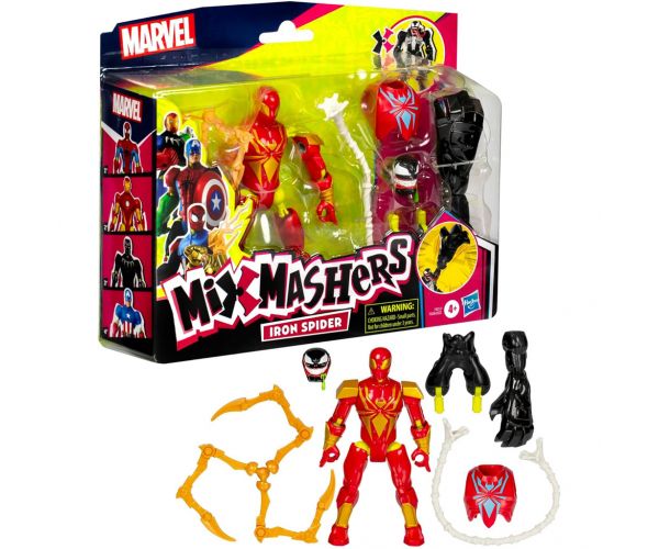 Marvel: Mix Mashers Omul de Fier-Păianjen figură cu accesorii - Hasbro