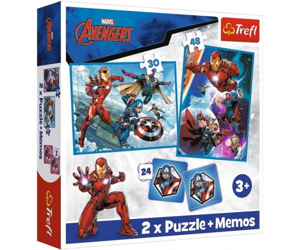 Marvel: Puzzle Avengers și joc de memorie 2 în 1 set - Trefl