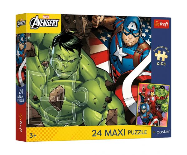Marvel Răzbunătorii – Echipa, puzzle Maxi 24 piese - Trefl