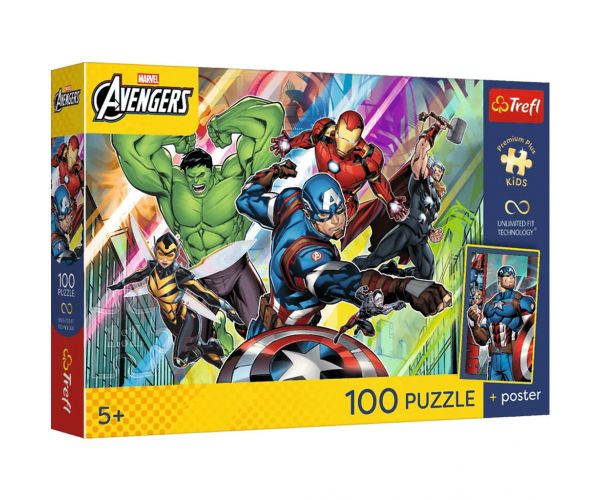 Marvel Răzbunătorii Putere și Forță puzzle de 100 de piese - Trefl