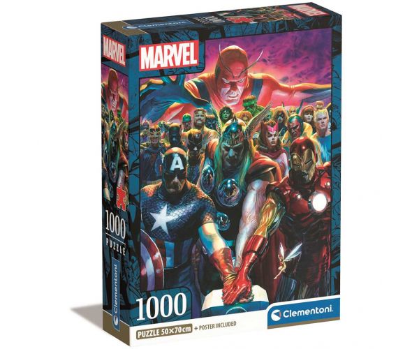 Marvel: Răzbunătorii puzzle compact de 1000 de piese, 50x70cm - Clementoni