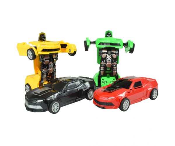 Masina de curse: Masina sportiva cu roti care se transforma in robot, disponibila in mai multe variante, 13cm.
