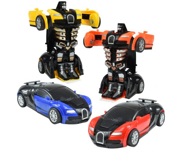 Masina de curse: Sport car transformabil în robot cu roți de inerție, disponibil în mai multe variante, 13cm.