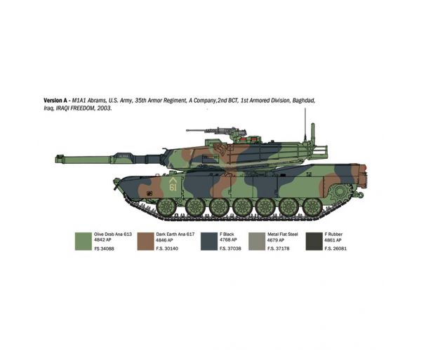 Mașină de model Italeri 1/35 M1A1 Abrams