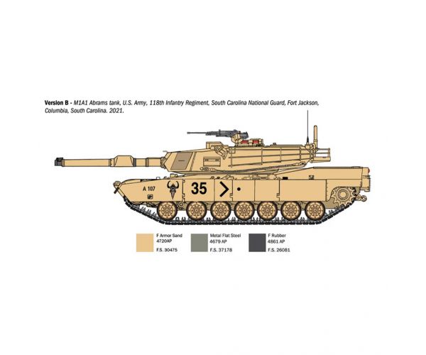 Mașină de model Italeri 1/35 M1A1 Abrams