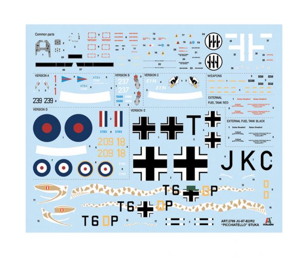 Mașină de model Italeri 1/48 Ju 87 B-2/R-2 Picchiatello
