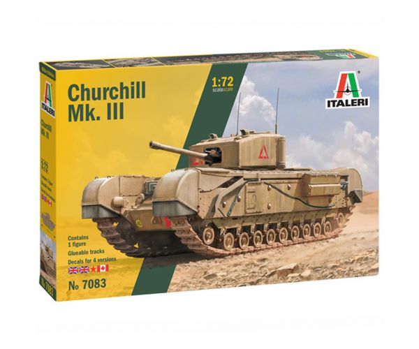 Mașină de model Italeri 1/72 Churchill Mk. III tank