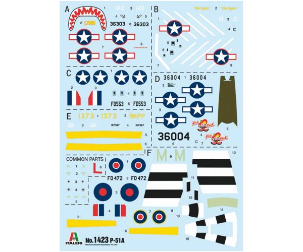 Mașină de model Italeri 1/72 P-51A Mustang avion de vânătoare