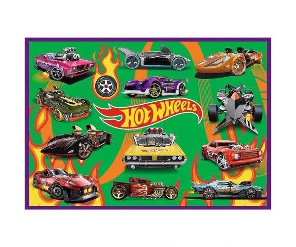 Mașini de curse Hot Wheels - set de 4 puzzle a câte 250 piese - Trefl