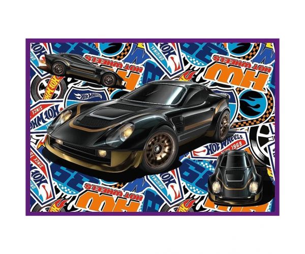 Mașini de curse Hot Wheels - set de 4 puzzle a câte 250 piese - Trefl