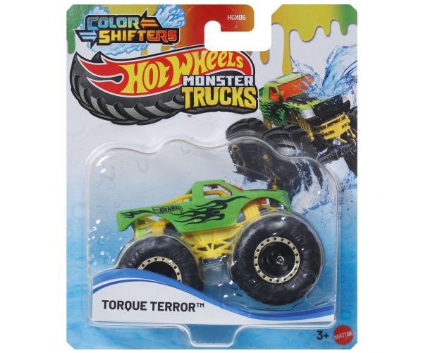 Mașinuță Hot Wheels Monster Truck: Torque Terror schimbă culoarea 1/64 - Mattel