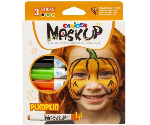 Maskup: Set de pictură facială „dovleac” cu 3 culori - Carioca