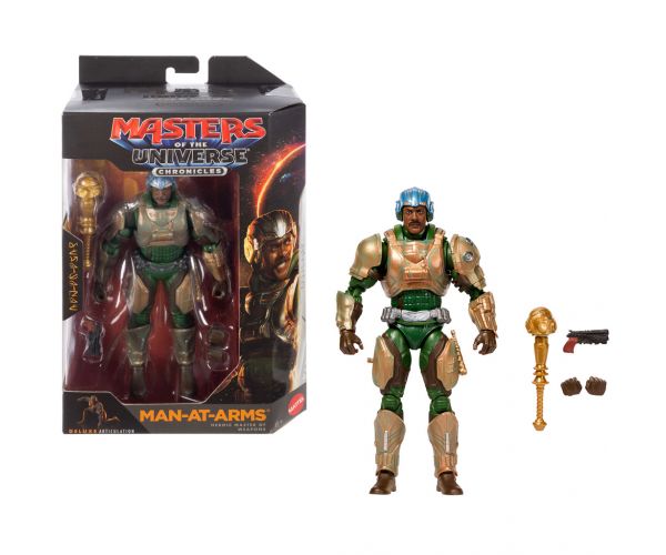 Masters of the Universe: Apărătorii Universului — Men-At-Arms, figurină de acțiune în armură cu accesorii, 16,5 cm - Mattel