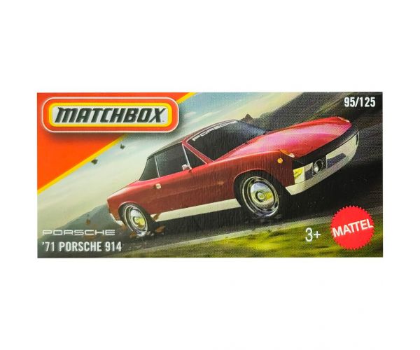 Matchbox: ’71 Porsche 914 mașinuță roșie în cutie de carton 1/64 – Mattel