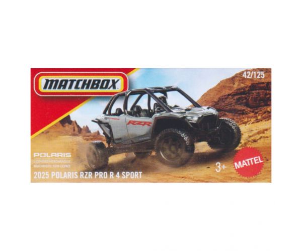 Matchbox 2025 Polaris RZR Pro R 4 Sport mașinuță gri 1/64 – Mattel