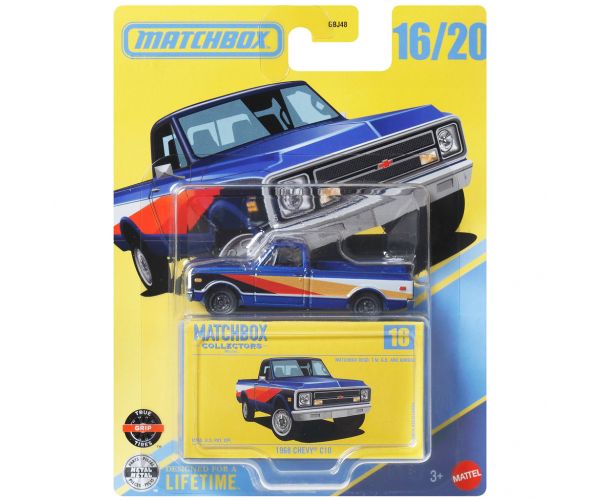 Matchbox Collectors: mașinuță de colecție în cutie 1/64 - Chevy C10 din 1968 - Mattel