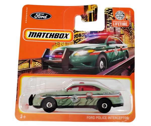 Matchbox: Ford Police Interceptor cu model flăcări 1/64 mașinuță - Mattel