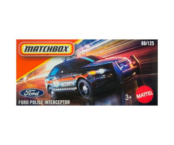 Matchbox: Mașinuță Ford Police Interceptor în cutie de carton 1/64 – Mattel