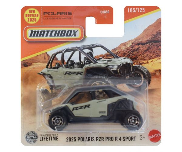 Matchbox: Mașinuță Polaris RZR Pro R 4 Sport 2025, scară 1/64 - Mattel