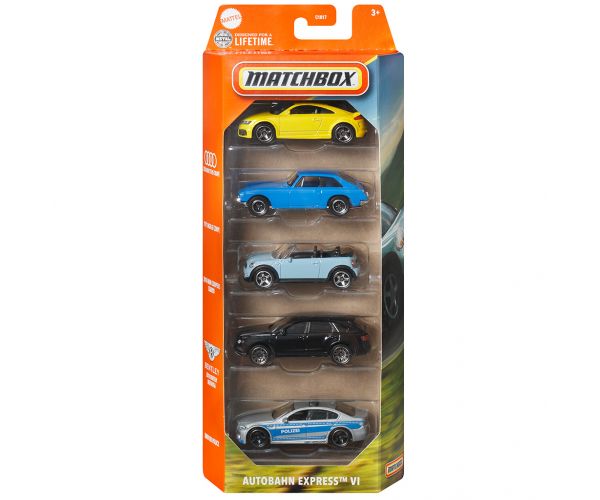 Matchbox: Autobahn Express VI kisautók 5db-os szett - Mattel
