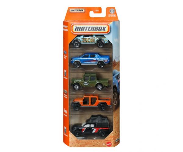 Matchbox: Set de 5 mașinuțe Off-Road Camping 1/64 - Mattel