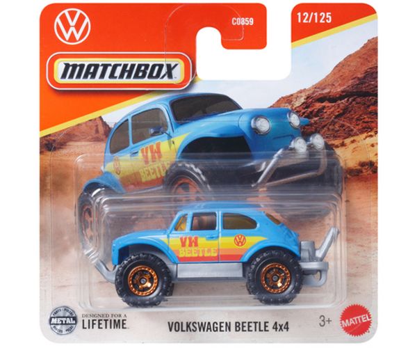 Matchbox: Volkswagen Beetle 4x4 mașinuță albastră 1/64 - Mattel