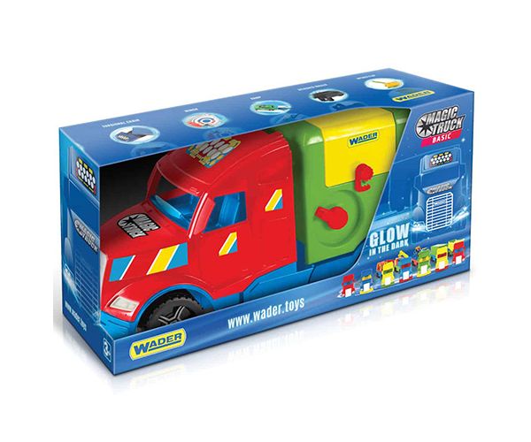 Magic Truck: mașină de gunoi fosforescent cu lămpi 60cm - Wader