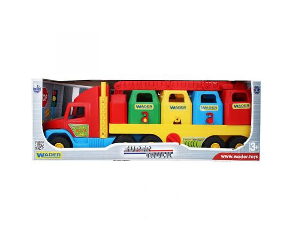 Magic Truck: mașină de gunoi selectivă 80cm - Wader