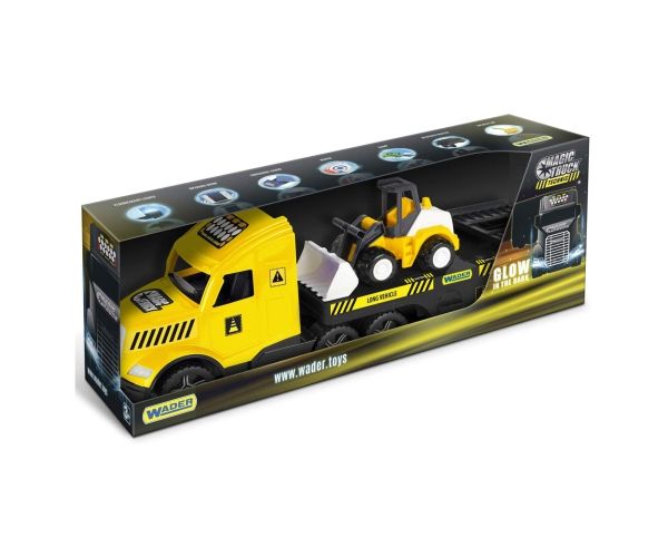 Magic Truck Technic: Kamion buldózerrel és fénnyel 80cm-es - Wader