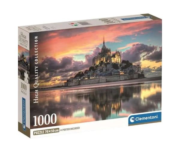 Magnificul Mont Saint-Michel HQC 1000 bucăți puzzle cu poster - Clementoni
