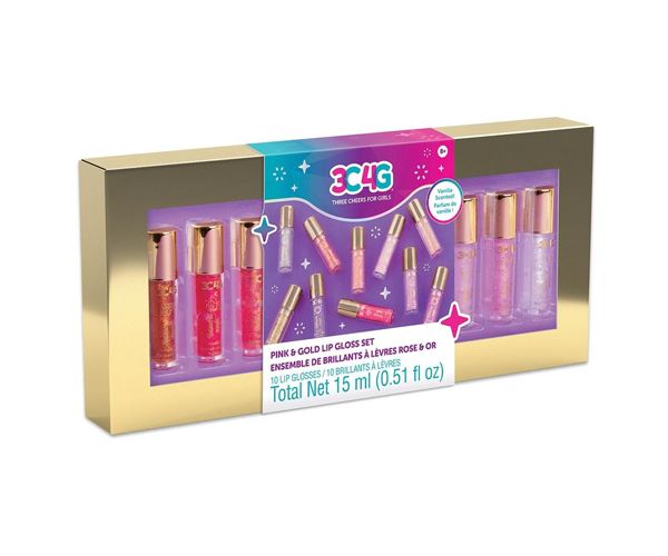 Make it Real: 3C4G pink și auriu set 10 bucăți luciu de buze