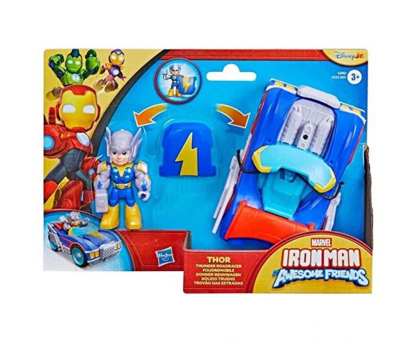 Marvel Omul de Fier și prietenii săi minunați - vehiculul lui Thor și Thunder Roadracer - Hasbro