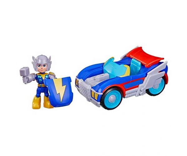 Marvel Omul de Fier și prietenii săi minunați - vehiculul lui Thor și Thunder Roadracer - Hasbro