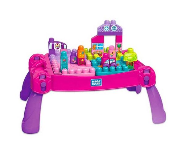 Lányos építő játékasztal - Mega Bloks