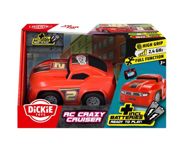Mașină de curse teleghidată RC Crazy Cruiser 2,4 GHz – roșu - Dickie Toys