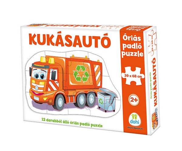 Mașină de gunoi puzzle uriaș de podea 12 bucăți