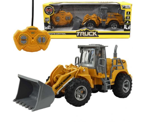 Mașină de lucru buldozer cu telecomandă RC cu efecte de lumină la scară 1/30 22cm