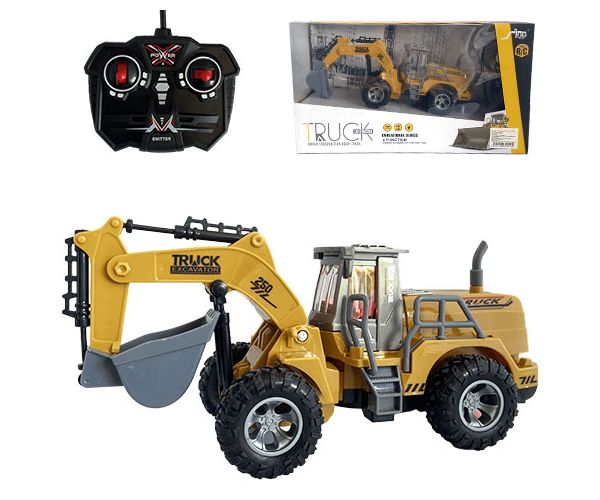Mașină de lucru excavator cu telecomandă RC cu efecte de lumină la scară 1/30 24 cm