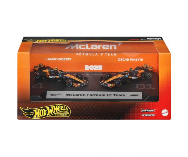 Mașinuță Hot Wheels F1 Pachet de 2 - McLaren: Norris + Piastri - Mattel