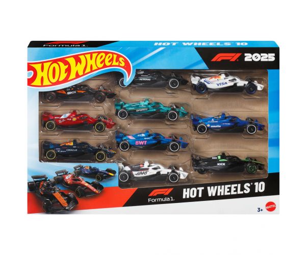 Mașinuțe Hot Wheels: Set F1 cu 10 bucăți - Mattel