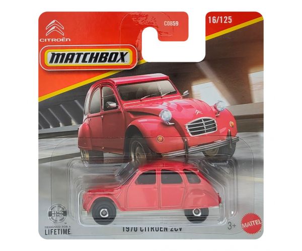 Matchbox: 1970 Citroën 2CV mașinuță roșie 1/64 - Mattel