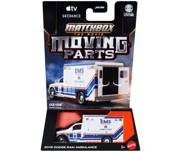 Matchbox Film: Ambulanță Dodge RAM 2019 cu deschidere 1/64 – Mattel