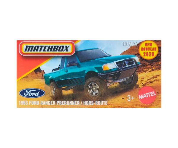 Matchbox: Mașinuță Ford Ranger Prerunner 1993 din carton 1/64 - Mattel