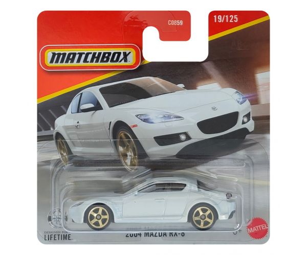 Matchbox: Mazda RX-8 2004 albă mașinuță 1/64 - Mattel