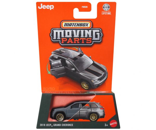 Matchbox Piese Mobile: Jeep Grand Cherokee 2018 mașinuță cu părți mobile 1/64 - Mat