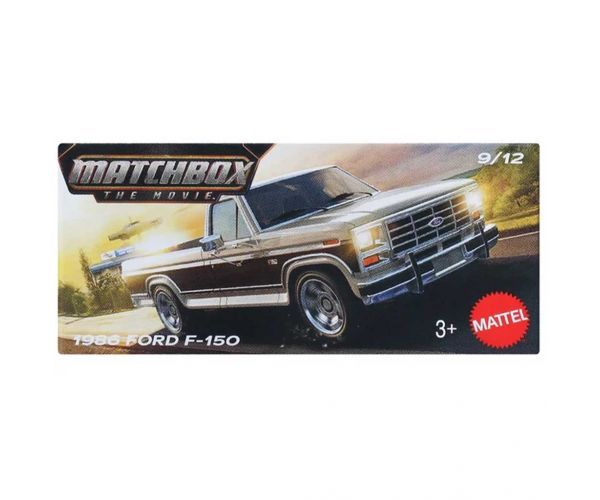 Matchbox Un Film: camionetă Ford F-150 din 1986 la scară 1/64 în cutie de carton – Mattel